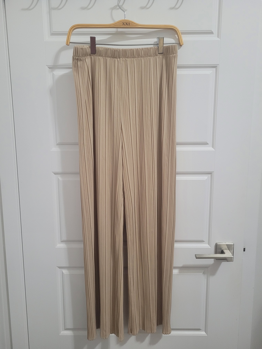 Uniqlo Neutral Beige Pleated Wide-Leg Pants